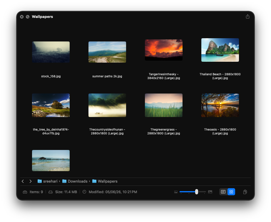 FolderPlus gallery view showing image thumbnails