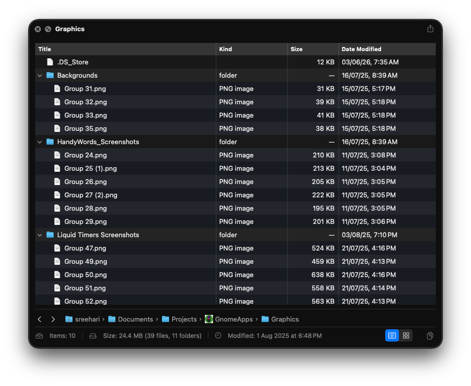 FolderPlus previewing a folder's contents in a Finder-style tree view