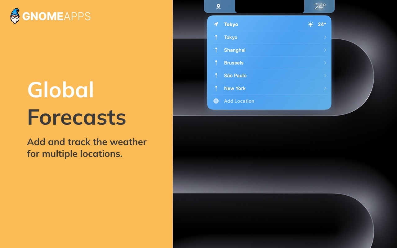 Notchcast global location list — Tokyo, Shanghai, Brussels, São Paulo, New York